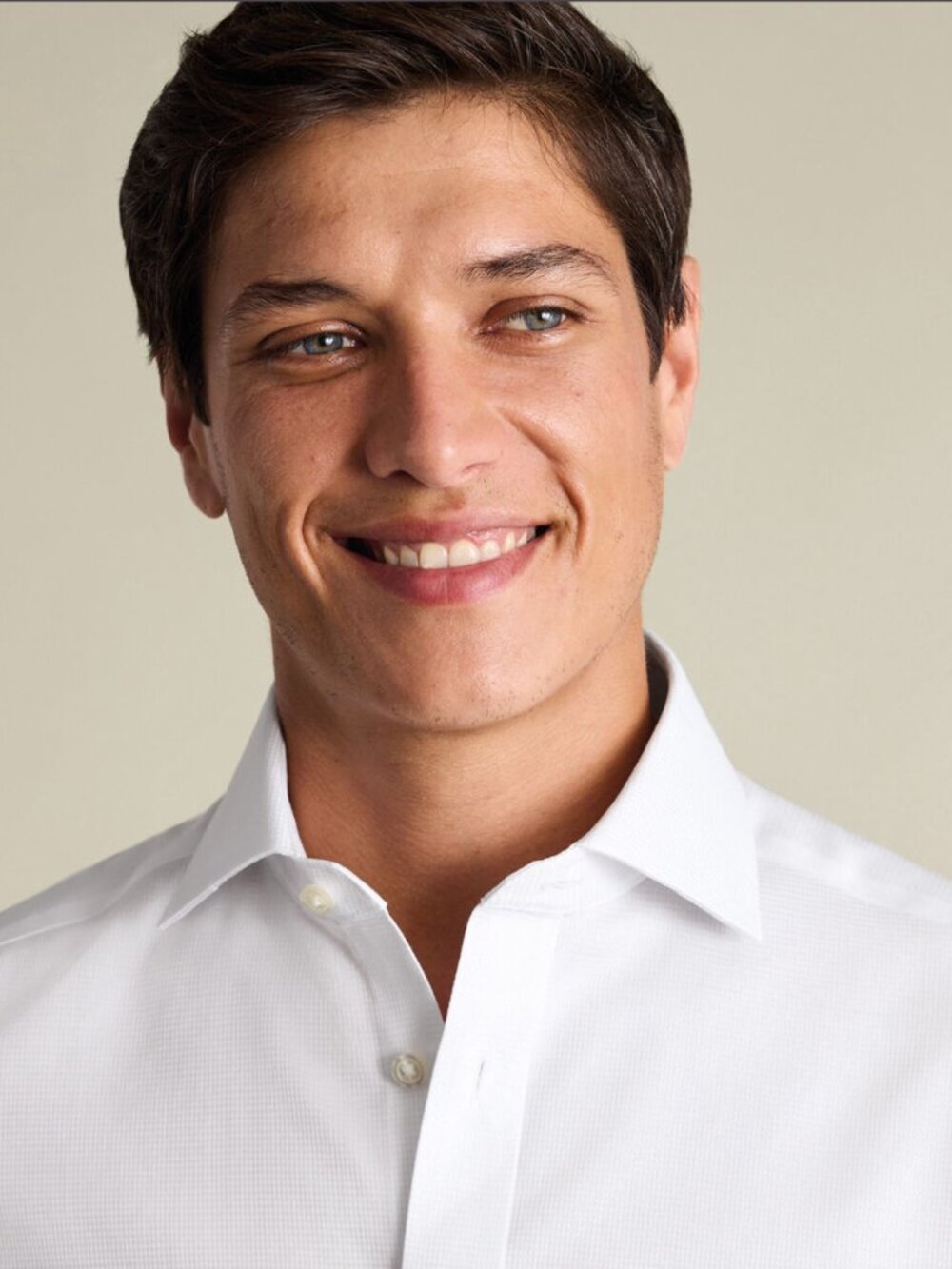 Charles Tyrwhitt Non-Iron Stretch Greenwich Weave Shirt, White, 15.5" Slim Fit‎ - Picture 5 of 7
